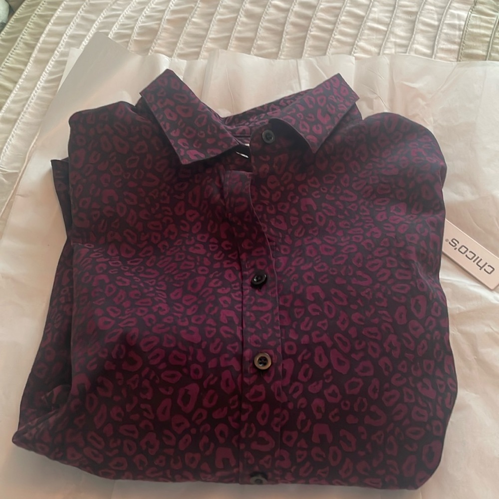 Chico’ no iron shirt 3/4 sleeve  size large